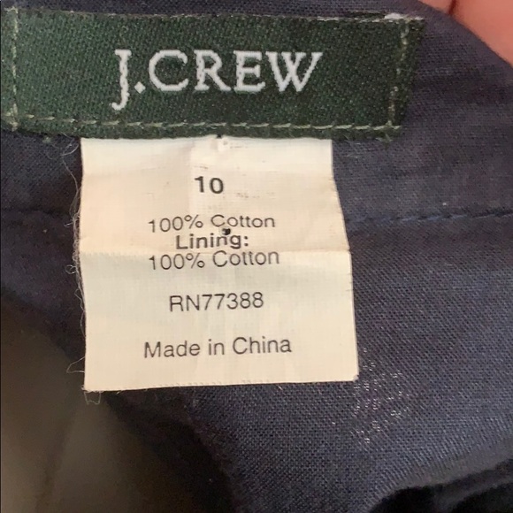 J. Crew Navy Polka Dot 100% Cotton Pleated Skirt - Picture 7 of 7